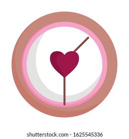 happy valentines day, clock time heart love date vector illustration
