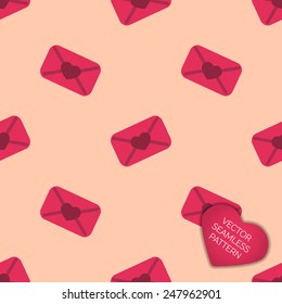 Happy Valentines day collection background - seamless pattern with love letters