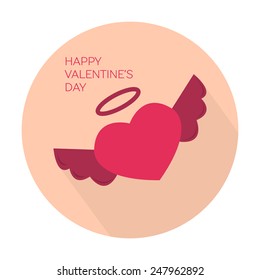 Happy Valentines day collection icon - angel heart