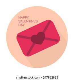 Happy Valentines day collection icon - love letter
