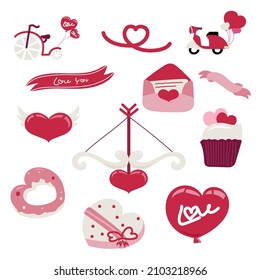 Happy valentine's day. Collection of love. Vector illustration.