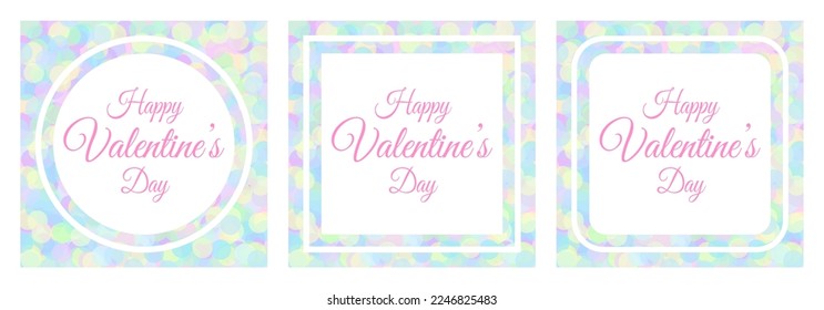 Happy valentine's day. Colorful abstract elements, dots, bubbles