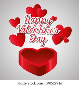 Happy valentines day colorful card design, vector illustration