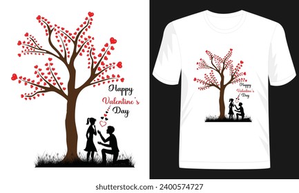 Happy Valentine's Day Colorful T-shirt Design Vector Illustration