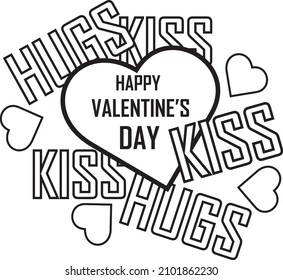HAPPY VALENTINES DAY COLORING PAGE,