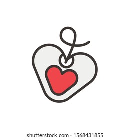 happy valentines day commercial tag with heart vector illustration design