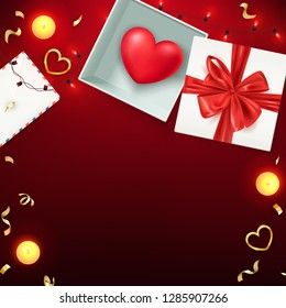 Happy Valentine's day composition, love postcard, banner, background template, vector ilustration