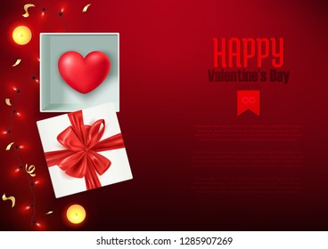 Happy Valentine's day composition, love postcard, banner, background template, vector ilustration