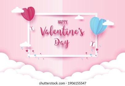 Happy Valentine's day concept background. Love Festival design concept,greetings Valentine's day, Paper cut design, design for greeting cards, text, banner, website, brochure, illustrations eps10.
