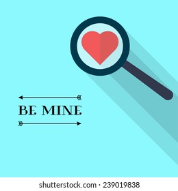 Happy Valentine's Day concept in flat style design. Find your love.
