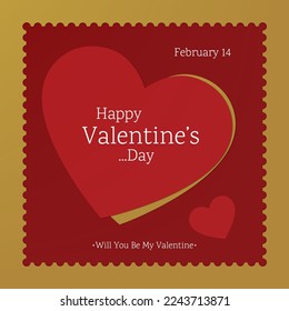 Happy Valentine's Day concept greeting cards with red, white , gold and pink paper hearts and frame on background. Cute love sale banners or poster. vector illustrations