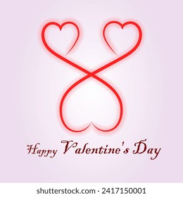 Happy Valentines Day, valentine's day concept for greeting card, celebration, ads, branding, cover, label, sales. Valentine's Day Minimal Heart Design Card.