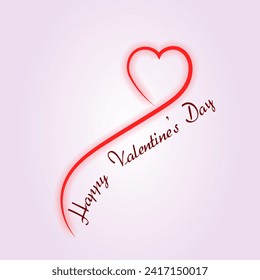 Happy Valentines Day, valentine's day concept for greeting card, celebration, ads, branding, cover, label, sales. Valentine's Day Minimal Heart Design Card.