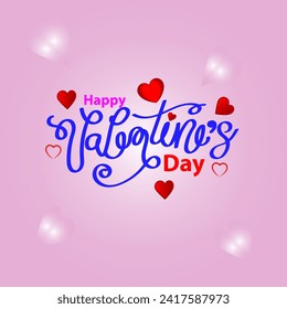 Happy Valentines Day, valentine's day concept for greeting card, celebration, ads, branding, cover, label, sales. Valentine's Day Minimal Heart Design Card.