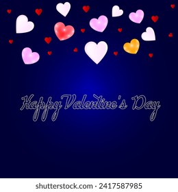 Happy Valentines Day, valentine's day concept for greeting card, celebration, ads, branding, cover, label, sales. Valentine's Day Minimal Heart Design Card.