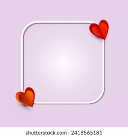 Happy Valentines Day concept for greeting card, celebration, ads, branding, cover, label, sales. Valentine's Day Minimal Heart Design Card.