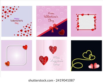Happy Valentines Day concept for greeting card, celebration, ads, branding, cover, label, sales. Valentine's Day Minimal Heart Design Card.