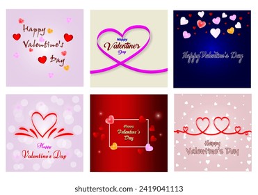 Happy Valentines Day concept for greeting card, celebration, ads, branding, cover, label, sales. Valentine's Day Minimal Heart Design Card.