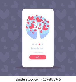 happy valentines day concept love tree with leaves red heart shapes flat copy space