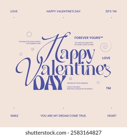 Happy Valentine's Day, Concept, Party Invitation Card, Valentine Decorations, Modern Typography, Social Media Post, Modern Calligraphy, Greeting Card, Wish Card, T-shirt Design, Print Ready