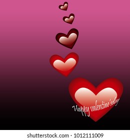 Happy Valentine's Day Concept red Heart Background.Vector illustration,EPS 10