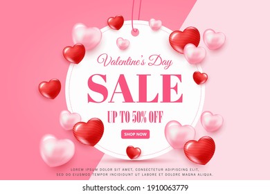 Happy valentine's day concept sale background