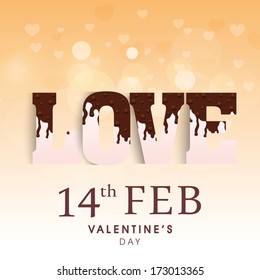 Happy Valentines Day concept with stylish text Love, can be use as sticker, tag or label. 