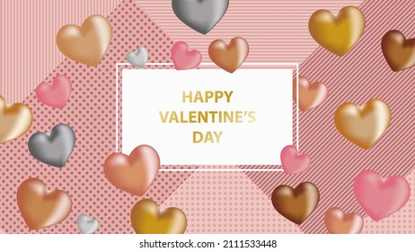 Happy Valentine's Day concept template  with hearts Banner Greeting card Vector  EPS10  