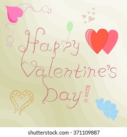 Happy Valentine's Day congratulation on neutral background.