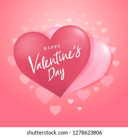 Happy valentines day with couple heart balloon shape.