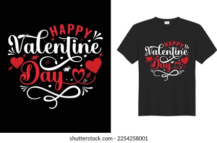 Happy Valentine's Day couple typography t-shirt design vector Template. I Love my mommy Daddy's unique, colorful, calligraphy, stationary, mug, printable black and white t-shirt vector. 