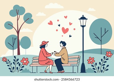 Happy Valentine's Day of Couples in Romantic Moment