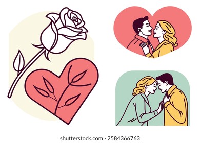 Happy Valentine's Day of Couples in Romantic Moment