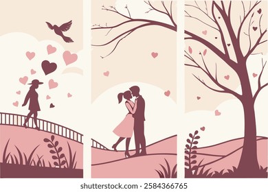 Happy Valentine's Day of Couples in Romantic Moment