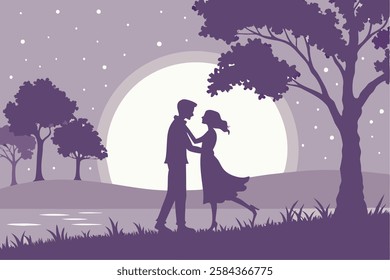 Happy Valentine's Day of Couples in Romantic Moment