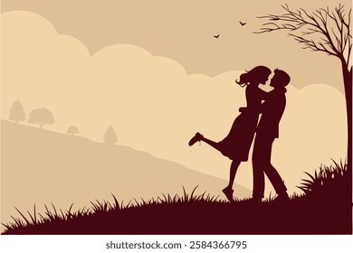 Happy Valentine's Day of Couples in Romantic Moment