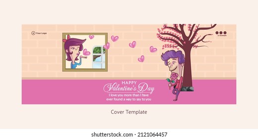 Happy valentine's day cover page template. 
