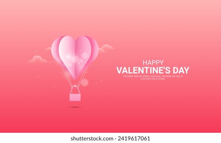 Happy Valentine's Day. Creative Valentine's Day ads. Creative Design for banner, poster, and 3D Illustration