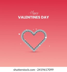 Happy Valentine's Day. Creative Valentine's Day ads. Creative Design for banner, poster, and 3D Illustration