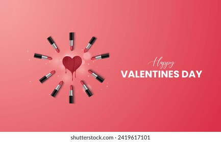 Happy Valentine's Day. Creative Valentine's Day ads. Creative Design for banner, poster, and 3D Illustration