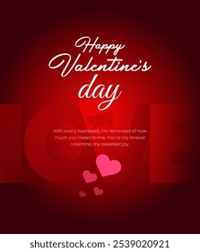Happy Valentine's Day creative love composition of the hearts Vector illustration Valentine's Day greeting card templates with realistic of beautiful background