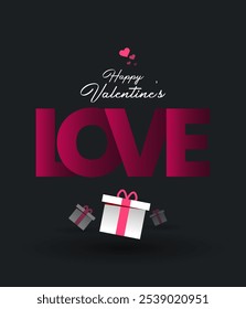 Happy Valentine's Day creative love composition of the hearts Vector illustration Valentine's Day greeting card templates with realistic of beautiful background
