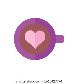 happy valentines day cup with heart vector illustration design