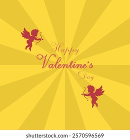 Happy valentine's day with cupid icon suit for Velentine's Day background 