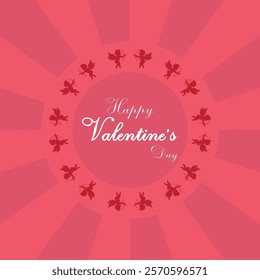  Happy valentine's day with cupid icon suit for Velentine's Day background, greeting cards, cover, or gift card