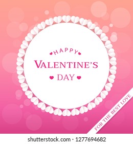 Happy Valentines Day Cute Background, Postcard, vector illustration 