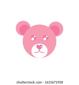 happy valentines day cute bear gift decoration vector illustration pink design
