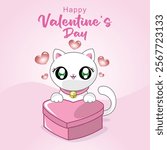 Happy Valentine's day with cute little cat