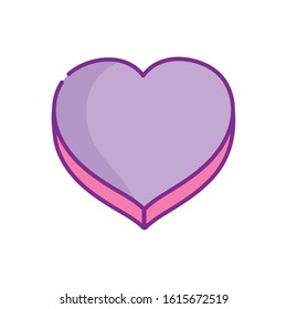 happy valentines day, decorative heart love adorable icon vector illustration