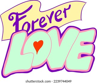 Happy Valentines day decorative lettering text vector elements composition for poster design, party invitation, advertisement offer, greeting card. Hand drawn illustration with heart.